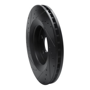 Jeep Grand Cherokee Brake Rotor (1) - Front Right - R1 Concepts - Drilled & Slotted - Black - `06-`10